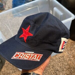 True Vintage Cuba Navy Cap with Red Star and 'Cristal' Patch